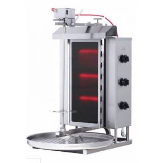 Gazlı Camlı Döner Ocağı Üstten Motorlu 3 Gözlü