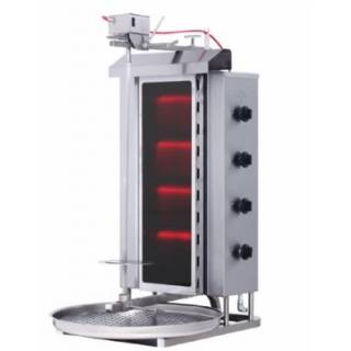 Gazlı Camlı Döner Ocağı Üstten Motorlu 4 Gözlü